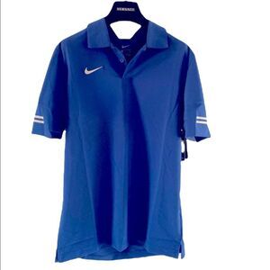Nike Blue Short Sleeve Quarter Button Down Polo Shirt Football Size Small NWT